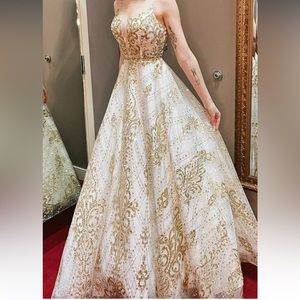 Gold/White Prom or Wedding Dress